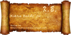 Kukta Balázs névjegykártya